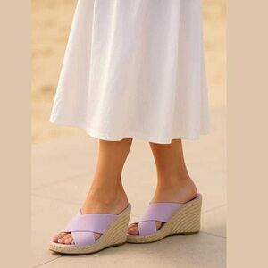 VINCE Gaelan Violetta Purple Suede Espadrille Wedge Sandals Women’s Size 9